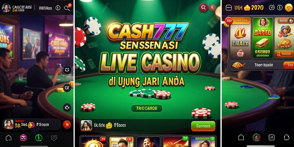 Tampilan gameplay LIVE yang mendebarkan di aplikasi CASH777.