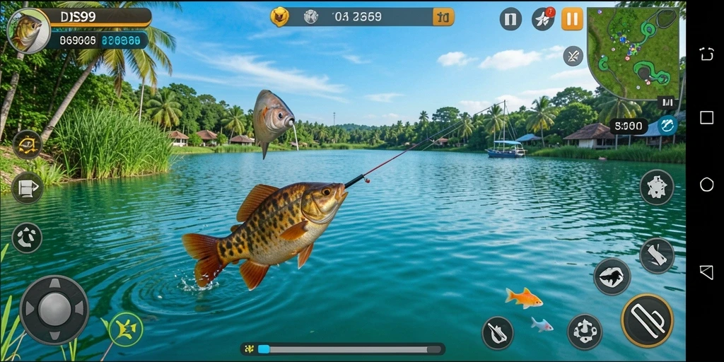Tangkapan besar dalam gameplay memancing DS99.