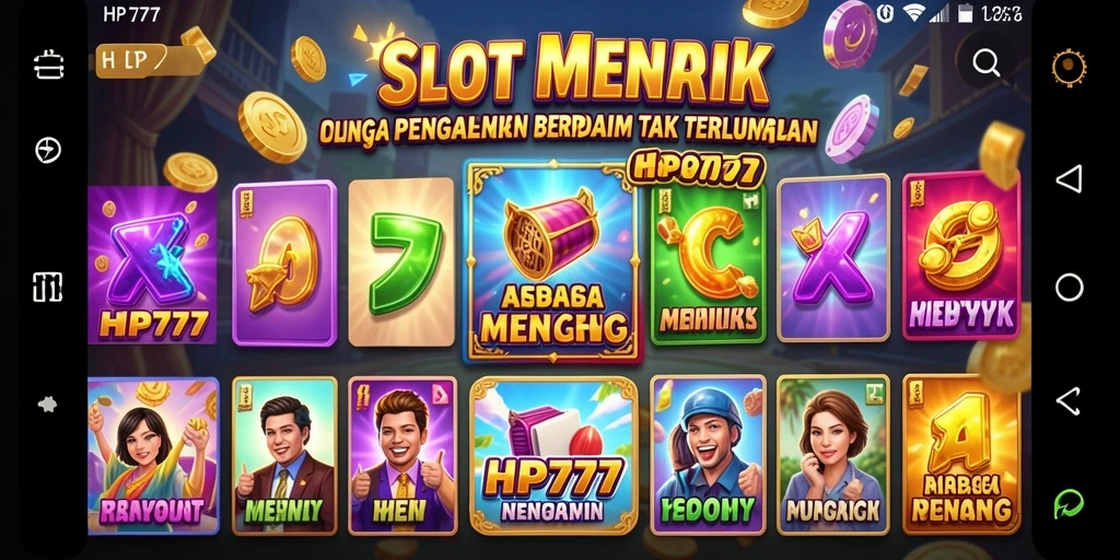 Screenshot gameplay HP777 menampilkan suasana slot yang menegangkan.