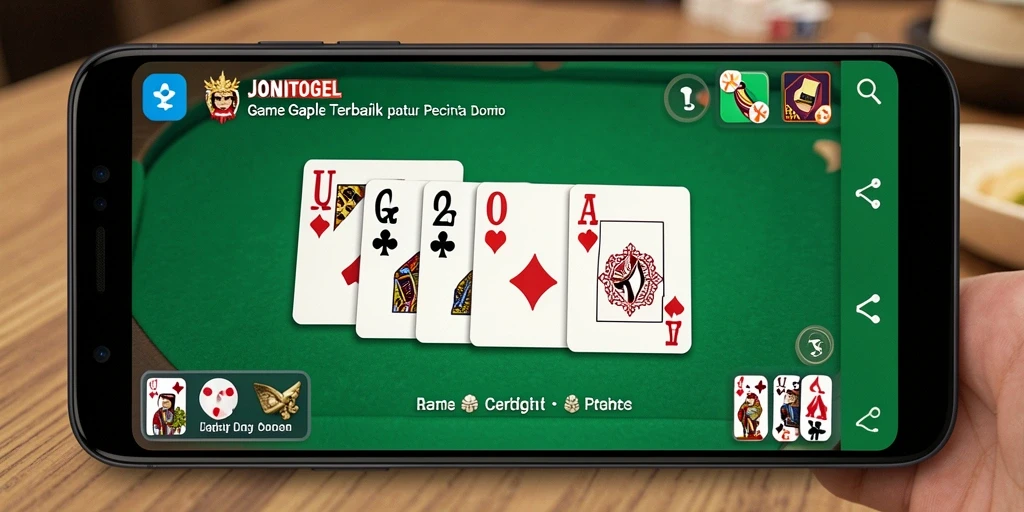 Tampilan seru dari gameplay Gaple di JONITOGEL.