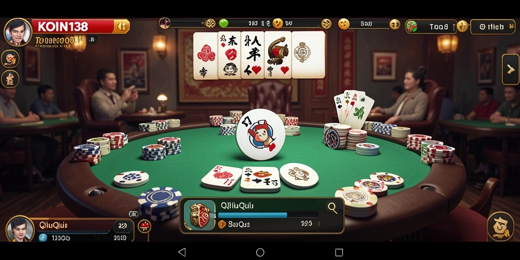 Tampilan seru gameplay QiuQiu di KOIN138.