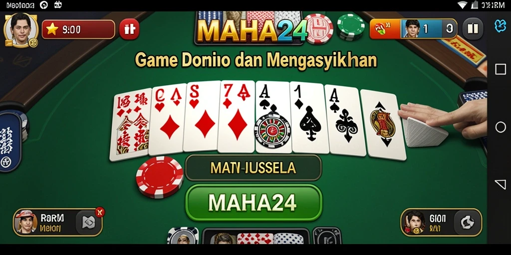 Tampilan gameplay domino yang menarik di MAHA24.