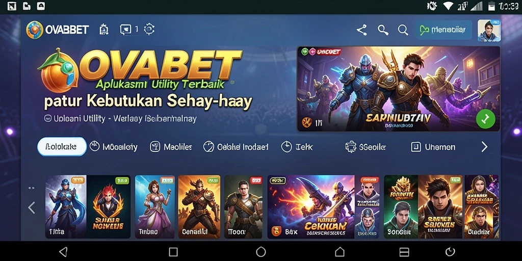 Tampilan antarmuka OVABET yang ramah pengguna dan intuitif.