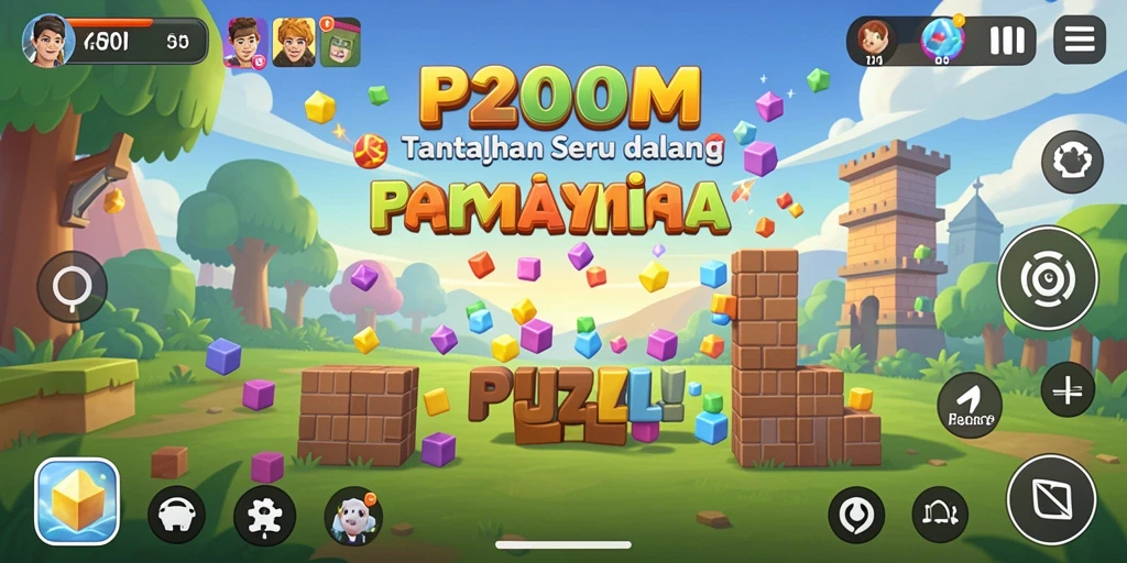 Tampilan gameplay yang menantang dari P200M dengan berbagai teka-teki puzzle.