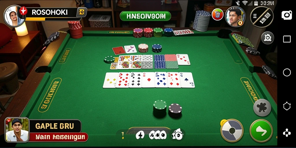 Tampilan seru gameplay Gaple di ROSOHOKI dengan teman-teman.