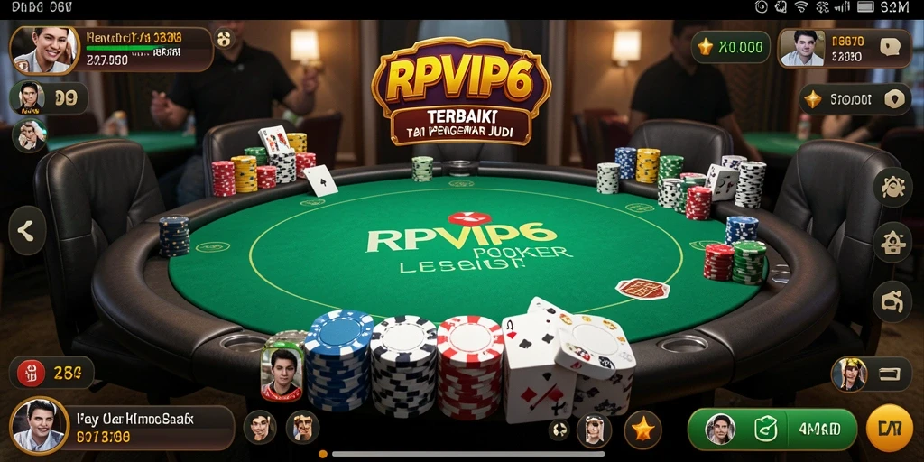 Tampilan gameplay RPVIP6 yang menegangkan di meja poker.