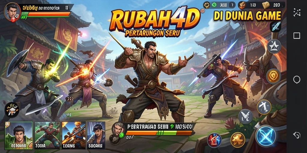 Tampilan aksi pertarungan seru di RUBAH4D dengan karakter beragam.